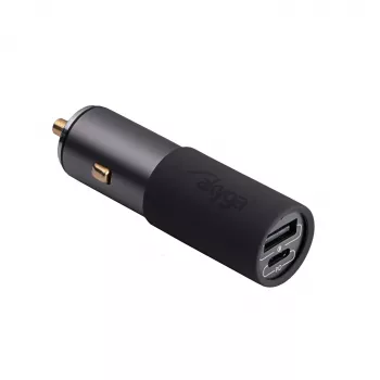 Carregador de automóvel GaN Akyga AK-CH-26 12/24 V, 100 W, USB-C PD 3.0 + USB-A QC 3.0, cinzento