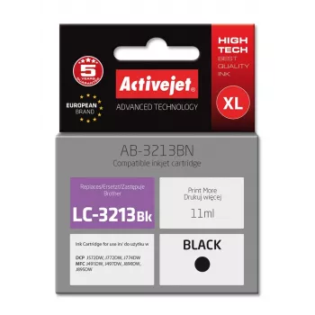 Tinteiro compatível ActiveJet AB-3213BN para Brother LC3213BK, preto, 11 ml, rendimento padrão