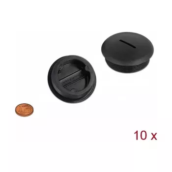 Tampa de fecho preta nylon DeLOCK 60234