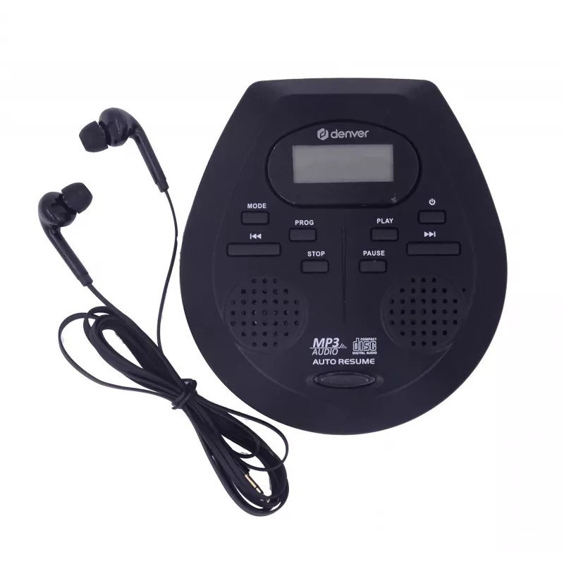 Leitor de CD portátil Denver DMP-395B Preto Reprodução MP3 Ecrã LCD