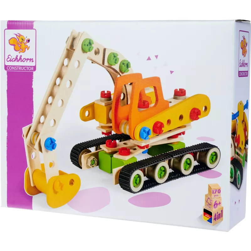 Constructor escavadora de rastos, brinquedo de construção 170 peças