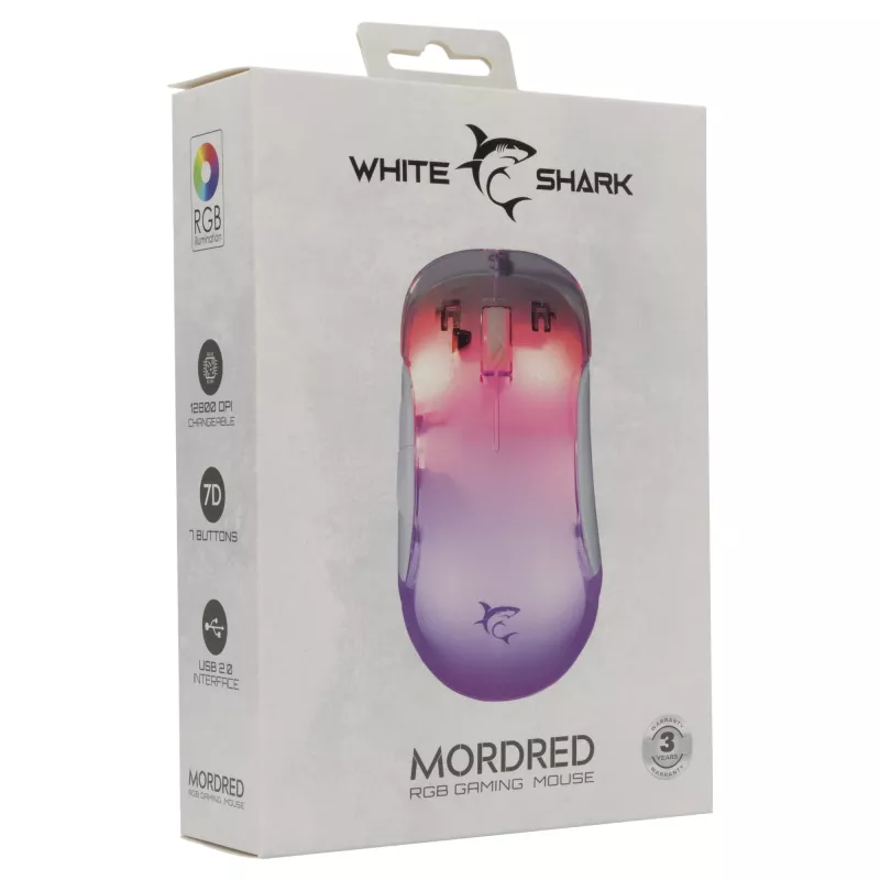 Rato White Shark GM-5017 Mordred branco USB