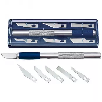 Conjunto de facas de hobby WEDO 78 722 — faca de hobby com 6 formas de lâmina diferentes