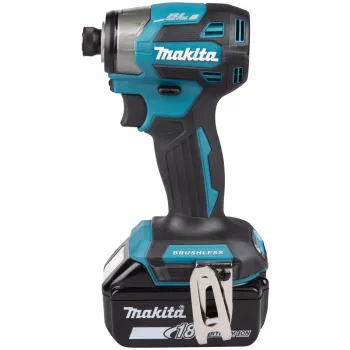 Chave de impacto Makita DTD173RTJ 18V sem fios, encaixe de 1/4 polegadas, 3600 rpm, punho de pistola, Li-Ion