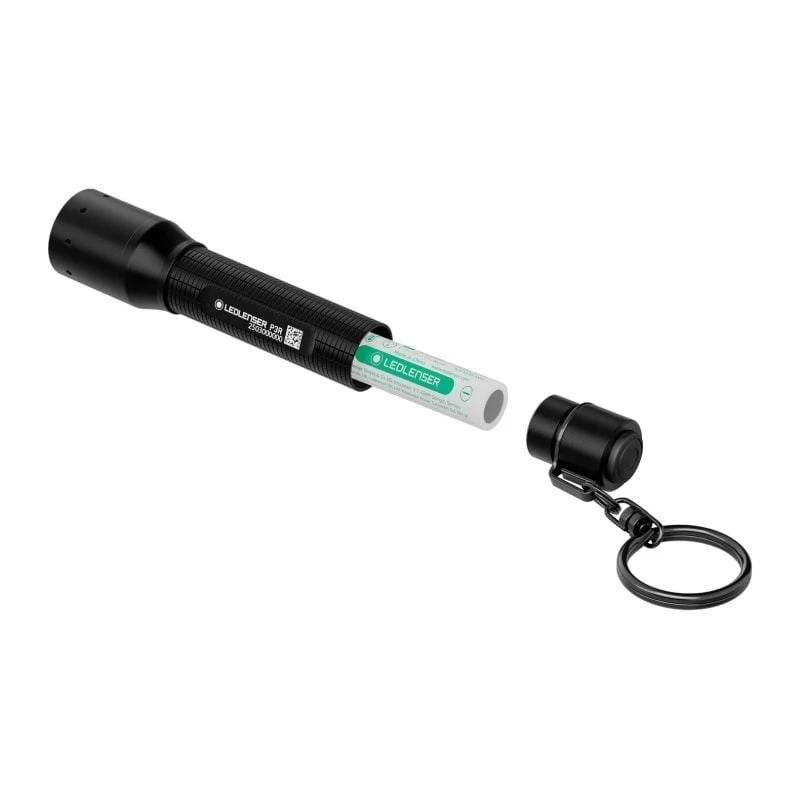 Lanterna Ledlenser P3R preta — lanterna de chaveiro LED compacta recarregável