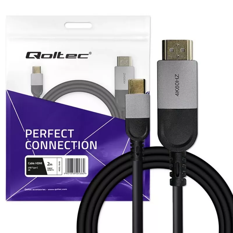 Cabo USB-C para HDMI QOLTEC 50438 — 2 m, 4K 60 Hz