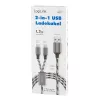 Cabo USB LogiLink CU0202 USB 2.0 1,2 m USB A USB C/Micro-USB A cinzento