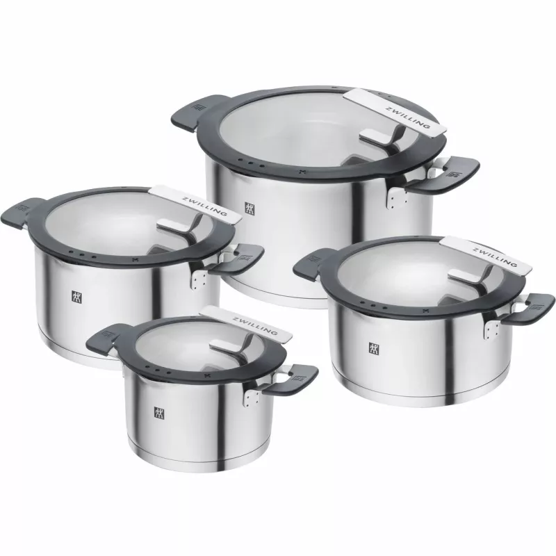ZWILLING SIMPLIFY 66870-004-0 conjunto de panelas aço inoxidável 4 peças prateado preto
