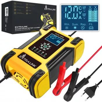 Carregador de bateria inteligente Extralink Shango | Retificador | 100 - 240VAC, 12V 12A, 24V 6A