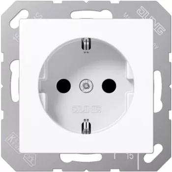 Tomada Jung A 520 WW, CEE 7/3, 250 V, 16 A, branco, duroplasto