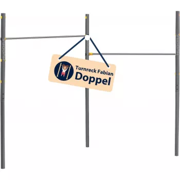 Barra horizontal Fabian Pro double, equipamento de fitness cinzento