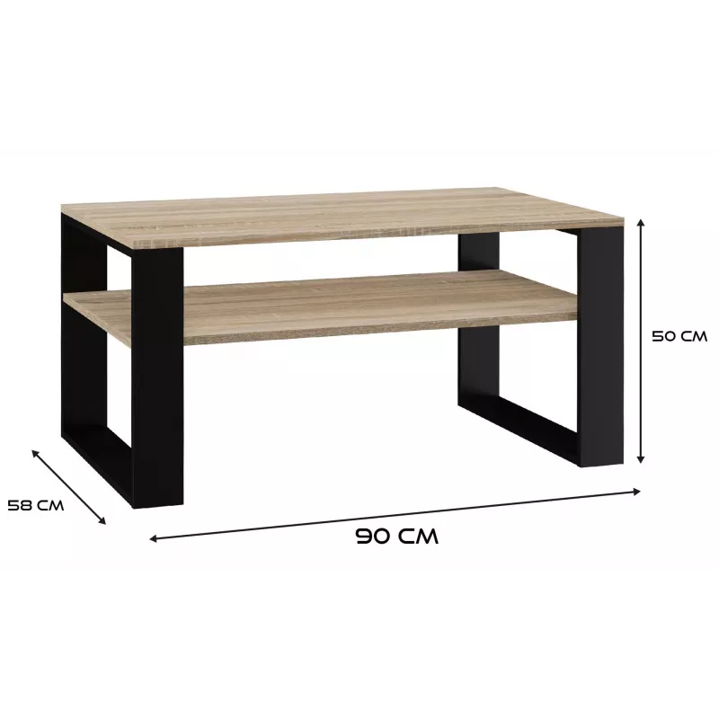 Mesa de centro / Mesa lateral / Mesa de canto Topeshop MODERN 1P SON CZ, mesa de centro de forma retangular, 2 pernas