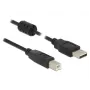 Cabo USB DeLOCK 0,5 m USB 2.0-A USB 2.0-B Preto
