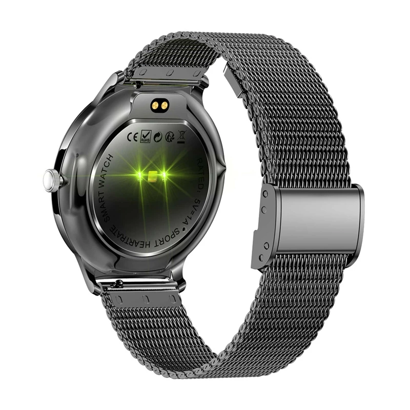 Smartwatch Colmi V89 aço preto com medidor de frequência cardíaca, à prova de água