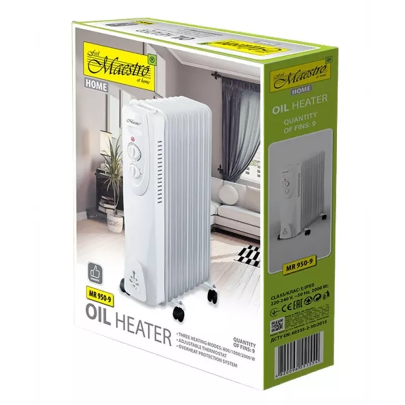 Aquecedor elétrico Maestro radiador a óleo 9 elementos 2000W MR 950 9