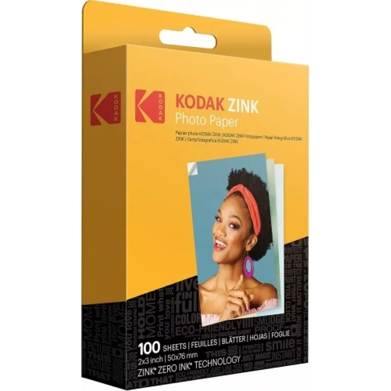 Kodak ZINK 2x3'' 50x76 mm 100 folhas papel fotográfico