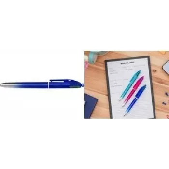 Esferográfica de mecanismo rotativo BIC Colors Smooth 12 unidades preto azul verde vermelho