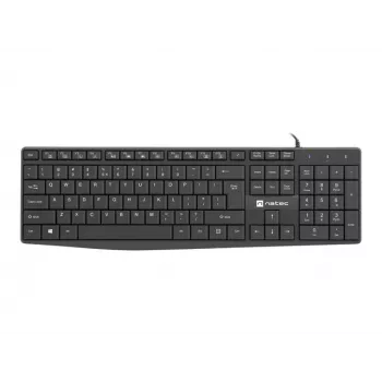 Teclado com fio de tamanho completo NATEC NAUTILUS NKL-1950 — USB, QWERTY US International, 105 teclas, preto