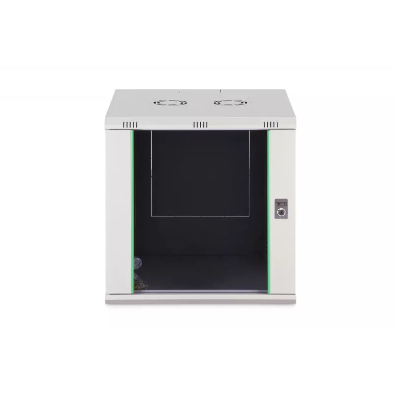 Rack para montagem na parede DIGITUS Dynamic-N 12U 600x600 mm IP20, fechadura com chave, gestão de cabos, desmontado