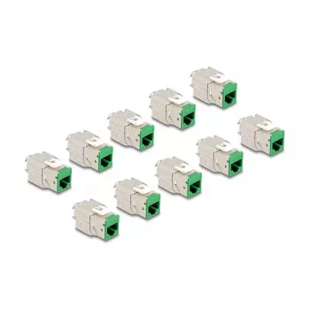 Módulo Keystone DeLOCK 88116 plano verde RJ-45 10 unid.