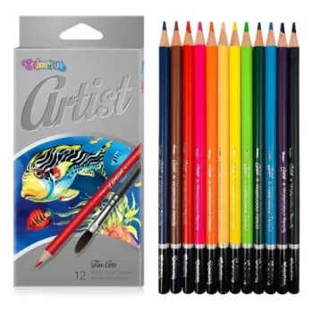 Lápis de aguarela Colorino Artist 12 cores e pincel