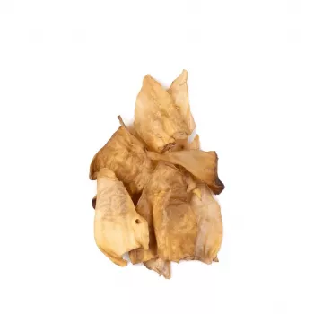 Snacks para cães UNISZKI orelha de vitela — artigo de mastigar monocomponente de carne de vitela, 10 unid., higiene dentária, sem glúten e sem açúcar