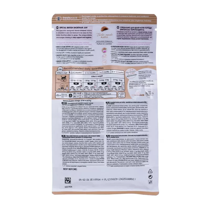 Ração seca para gatos Royal Canin British Shorthair Kitten 400 g — aves, 38% proteína, 20% gordura