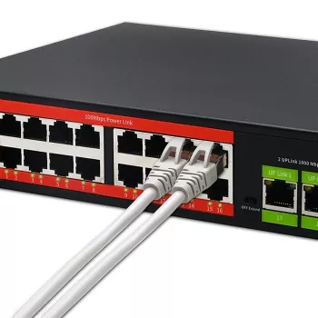 Switch Ethernet PoE QOLTEC 16x RJ45, 2x RJ45 uplink, 1x SFP (MPN 52291)