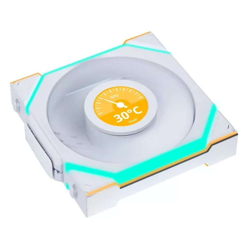 Ventoinha Lian Li UNI FAN SL Wireless LCD 120 12 cm branca 29.5 dB 50.08 cfm