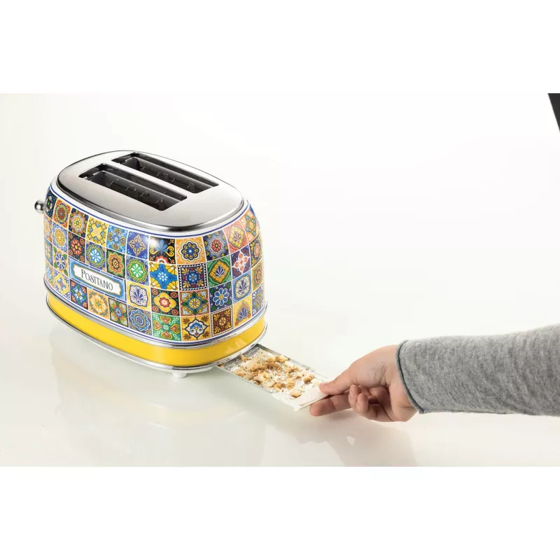 Ariete 155 Torradeira Positano, 810 W, 2 fatias, 6 níveis de tostagem, gaveta para migalhas, função de descongelação, ejeção automática, sem pinças