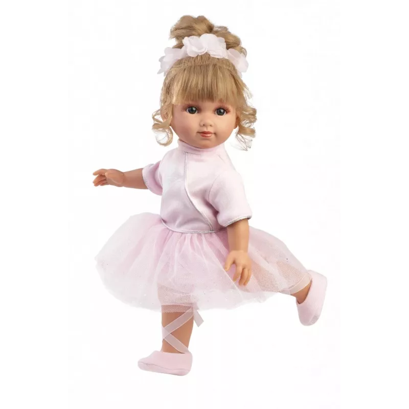 Boneca bebé Llorens Elena Ballerina altura 35 mm tecido e vinil bege rosa branco recomendada a partir dos 3+