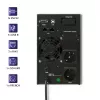 UPS Qoltec 53042 (fonte de alimentação ininterrupta) dupla conversão (online) 1 kVA 800 W 2 tomadas AC