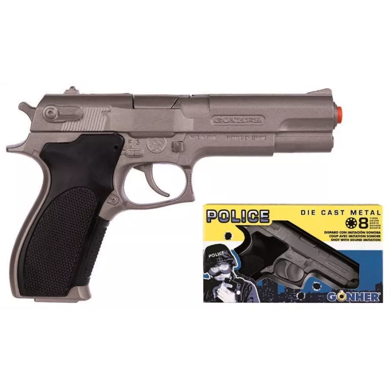 Pistola de dardos de brinquedo Pulio Police GONHER 45/0 15545 — modelo de mecanismo de mola de tiro único