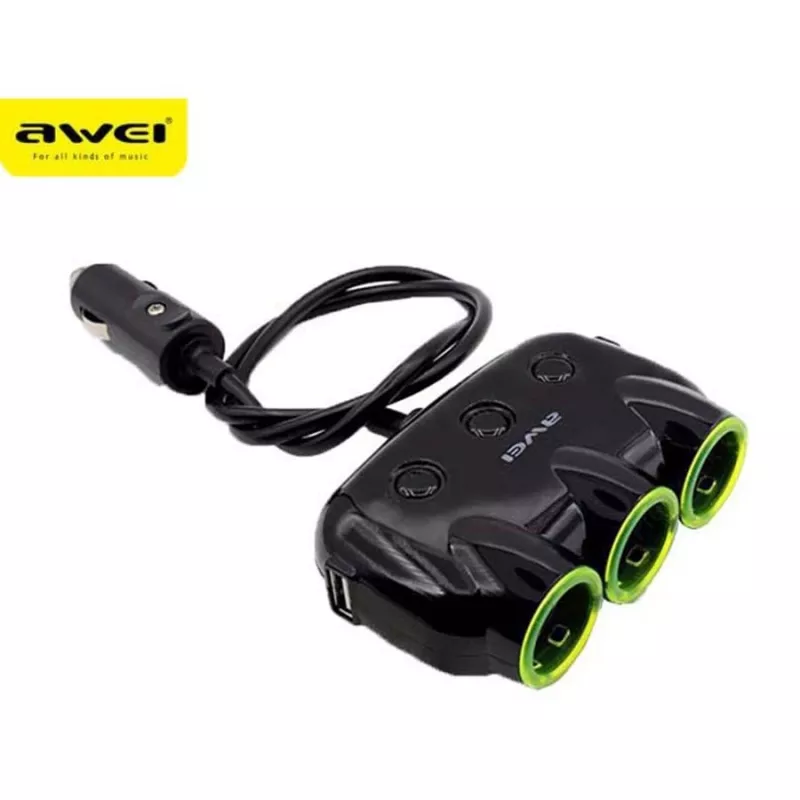Adaptador para isqueiro de automóvel Awei C-35 para tomadas de 12V e 24V