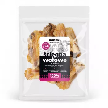 Snack para cães UNISZKI tendões de Aquiles de vaca 500 g — natural, sem cereais, sem açúcar e sem glúten
