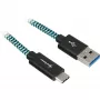 Cabo USB 3.2 Gen 2, ficha USB-A > ficha USB-C (preto/azul-claro, 1 metro, revestido)