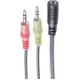 Cabo de áudio ShiverPeaks BS14-05040 0,15 m 2x3,5 mm ficha macho para conector fêmea preto
