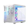 Caixa de PC MODECOM Volcano Panorama Midi Tower branco — micro ATX, vidro temperado, ARGB, USB-C, suporta GPU 400 mm