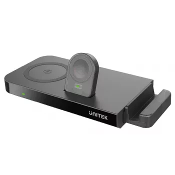 UNITEK MagMighty Combo 5 auscultadores smartphone smartwatch preto USB carregamento sem fios carregamento rápido
