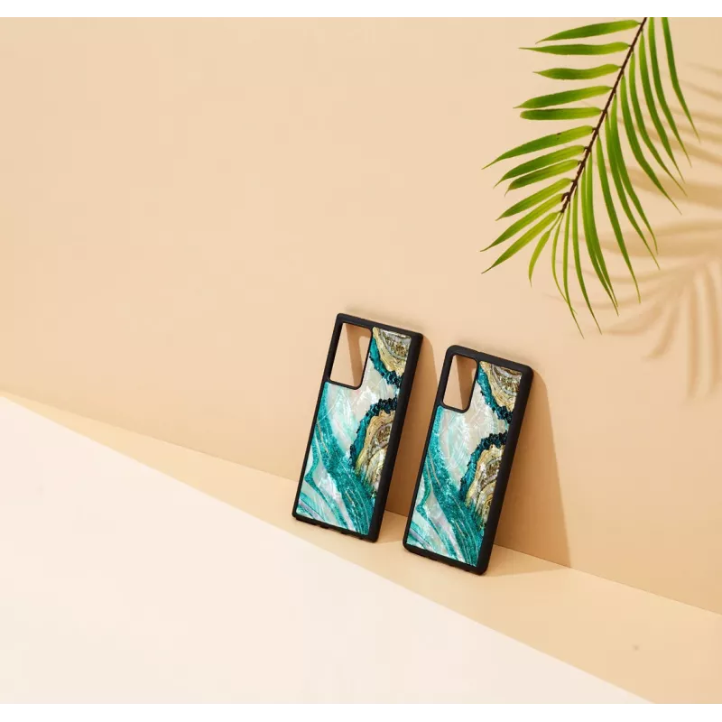 Capa de proteção iKins para Samsung Galaxy Note 20 Ultra — design ágata aquática