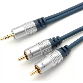 Cabo de áudio ShiverPeaks 30833MHQ, 2 RCA para jack estéreo de 3,5 mm, comprimento 3,0 m