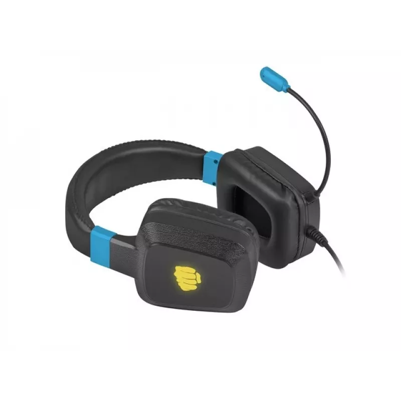 Headset gaming com fios Fury NFU-1584 com microfone de arco, circumaural, 98 dB, 15–25000 Hz, cabo de 2 m, USB e 3,5 mm, azul