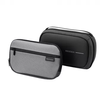 Necessaire XDDESIGN First-Class All-in-One Travel Organiser P706.3401, preto, fecho de correr, bolsa deluxe