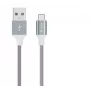 Cabo USB Micro-B Devia Pheez Series 1 m, 5V 2,4A, cinzento
