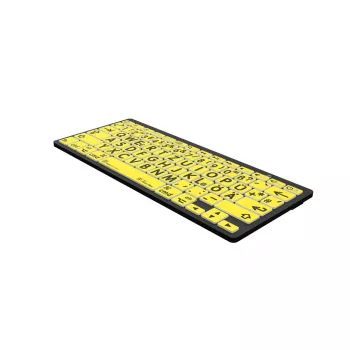 Teclado Logickeyboard LKB-LPBY-BTON-DE Bluetooth QWERTZ Alemão Preto - Amarelo (LKB-LPBY-BTON-DE)