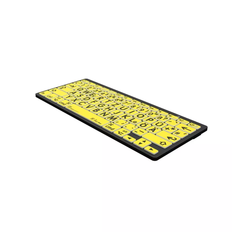 Teclado Logickeyboard LKB-LPBY-BTON-DE Bluetooth QWERTZ Alemão Preto - Amarelo (LKB-LPBY-BTON-DE)