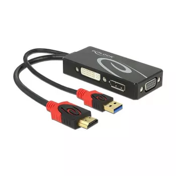 Adaptador de cabo de vídeo DeLOCK 62959 HDMI USB DVI-I VGA 0,135 m