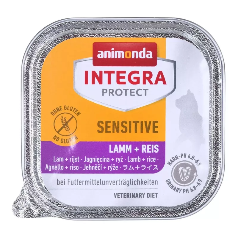 Animonda Integra Protect Sensitive comida húmida para gatos com borrego e arroz 100 g