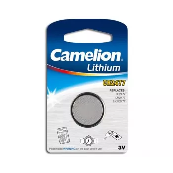 Pilha descartável CAMELION CR2477 3V Li-MnO2, 7,7 mm de altura, 24,5 mm de diâmetro, 1 unid.