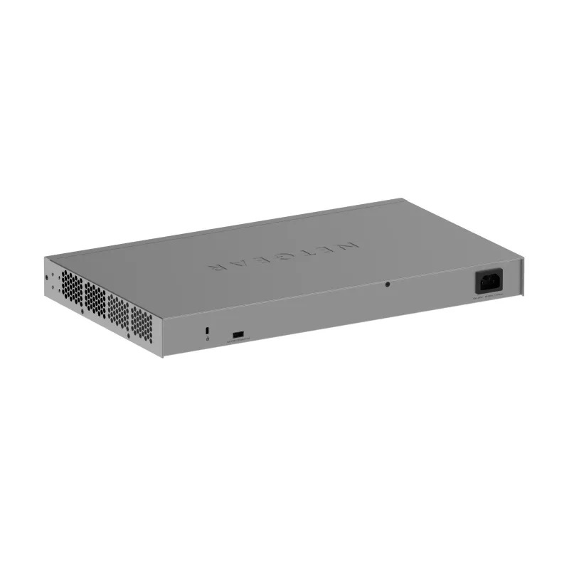 Switch Ethernet Gigabit gerido Netgear GS752TX, 48x RJ-45 10/100/1000, suporte 10G, rack 1U, cinzento